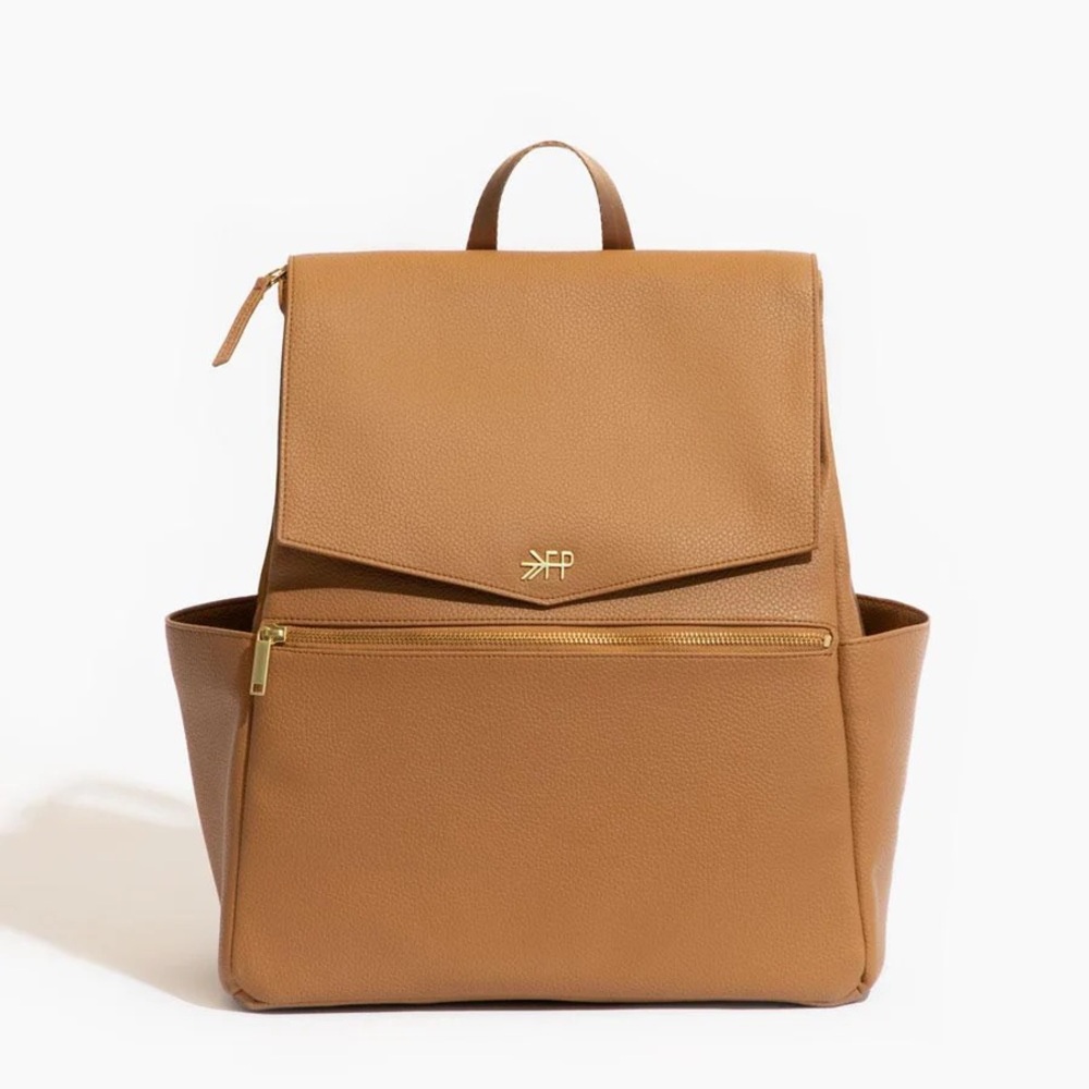 Freshly Picked Classic ll Large Tan Butterscotch Leather Backpack Diaper Bag